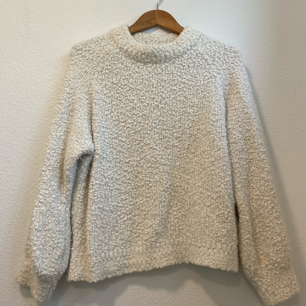John and Jenn Beige Mock Neck Sweater